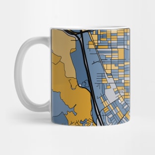 Glendale Map Pattern in Blue & Gold Mug